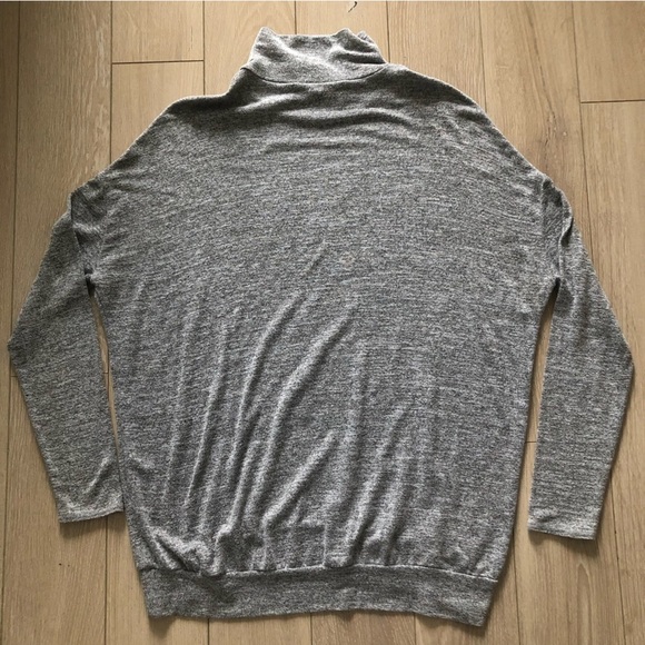 Wilfred Free Slouchy Short Turtleneck Long Sleeve Top in Heather Grey - Picture 5 of 9